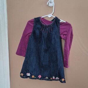 Gymboree Denim Dress with Pink Long Sleeve
